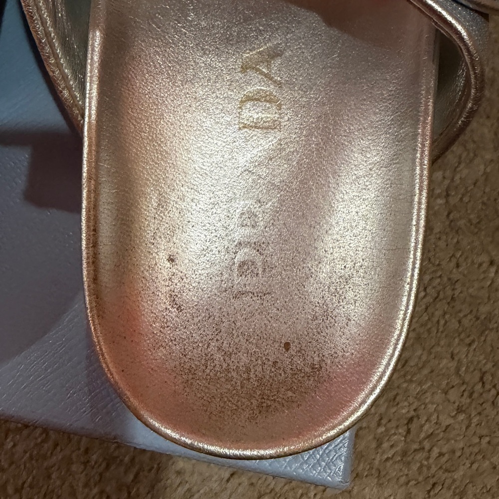 Prada Women's Blue and Gold Thong Sandals size 38 - Picture 4 of 6